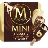 Hipercor  MAGNUM Mini helados surtidos Magnum Classico, Blanco y Almen