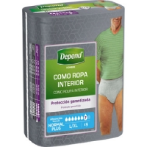 Hipercor  DEPEND calzoncillo incontinencia hombre absorción normal plu