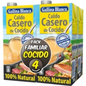 GALLINA BLANCA caldo de cocido casero 100% natural pack 4 en 4.95 €