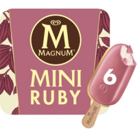 Hipercor  MAGNUM Mini Ruby helado con cobertura de chocolate de fresa 