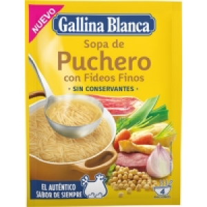 GALLINA BLANCA sopa de puchero con fideos finos sobre 72 g