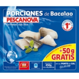 Hipercor  PESCANOVA porciones de bacalao en su punto de sal bolsa 450 