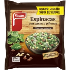 Hipercor  FINDUS tradicionales espinacas con pasas y piñones 2 racione