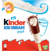 Hipercor  KINDER Ice Cream stick helado sabor leche y chocolate 10 uni