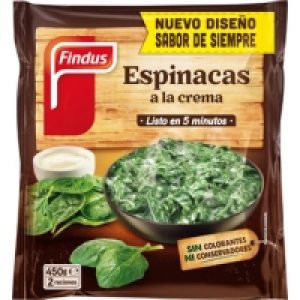 FINDUS espinacas a la crema tradicionales para microondas y