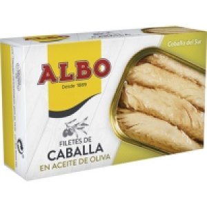 ALBO filetes de caballa del sur en aceite oliva lata 85 g ne