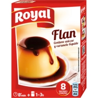 Hipercor  ROYAL flan para preparar contiene azúcar y caramelo líquido 