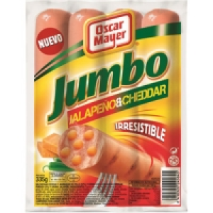 OSCAR MAYER Jumbo salchichas cocidas y ahumadas de cerdo y p