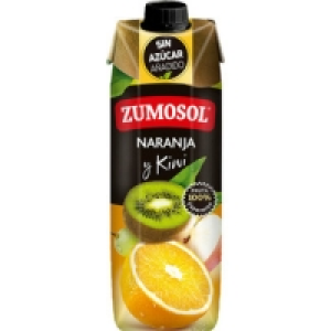 Hipercor  ZUMOSOL bebida de zumo de naranja, uva, manzana y kiwi 100% 