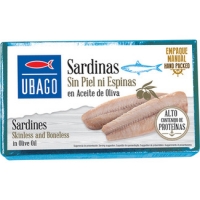 Hipercor  UBAGO sardinas sin piel ni espina en aceite de oliva lata 85