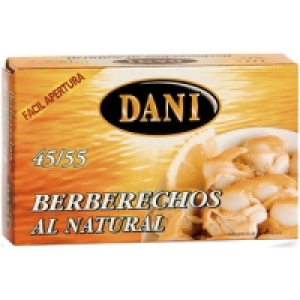 Hipercor  DANI berberechos al natural 45-55 piezas lata 63 g neto escu