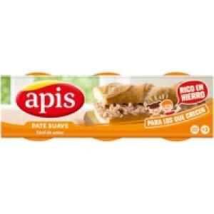 Hipercor  APIS paté de hígado de cerdo suave pack 3 lata 80 g