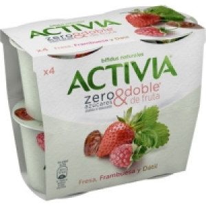 DANONE ACTIVIA Zero bífidus de fresa, frambuesa y dátil sin