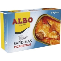 Hipercor  ALBO Tres Escudos sardinas en salsa picantona lata 85 g neto