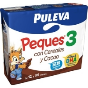 PULEVA PEQUES 3 preparado lácteo con cereales y cacao sin ac