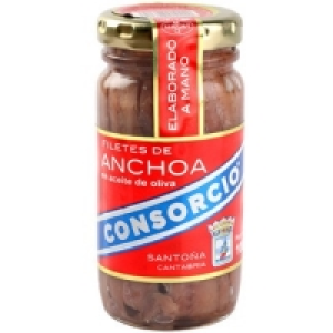 CONSORCIO filetes de anchoa en aceite de oliva frasco 55 g n