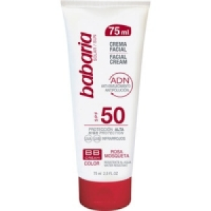 Hipercor  BABARIA crema facial BB cream color SPF-50 rosa mosqueta ant