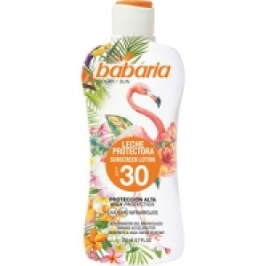 Hipercor  BABARIA leche protectora Tropical SPF-30 resistente al agua 