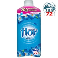 Hipercor  FLOR suavizante concentrado Azul botella 64 dosis + 8 gratis