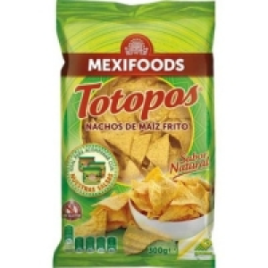 MEXIFOODS Totopos nachos de maíz fritos sabor natural sin gl