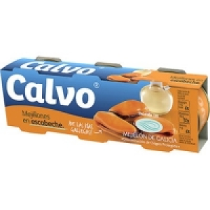 Hipercor  CALVO mejillones en escabeche pack 3 latas 40 g neto escurri