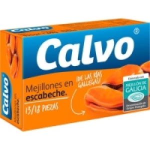 Hipercor  CALVO mejillones en escabeche 13-18 piezas lata 69 g neto es