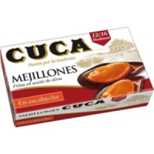 Hipercor  CUCA mejillones fritos en escabeche 12-16 piezas lata 69 g n