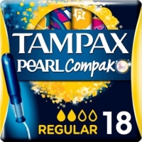Hipercor  TAMPAX Compak Pearl tampones con aplicador regular caja 16 u