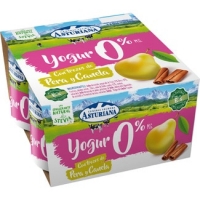 Hipercor  ASTURIANA yogur desnatado 0% m.g. con trozos de pera y canel