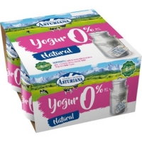 Hipercor  ASTURIANA yogur natural desnatado 0% m.g. pack 4 unidades 12