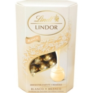 LINDT LINDOR bombones de chocolate blanco con relleno cremos