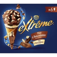 Hipercor  EXTREME cono de helado de 3 chocolates 6 unidades estuche 72