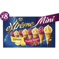 Hipercor  EXTREME mini conos de helado de limón 4 unidades y helado de
