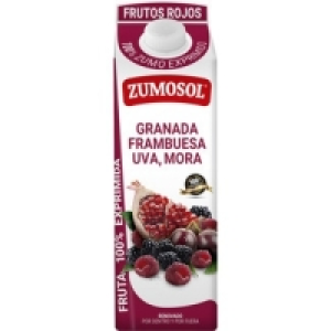 Hipercor  ZUMOSOL zumo de granada, frambuesa, uva y mora 100% fruta ex