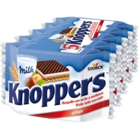 Hipercor  KNOPPERS galletas de barquillo con leche y avellanas 5 envas