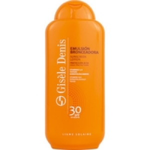 Hipercor  GISELE DENIS emulsión bronceadora SPF-30 con vitaminas C y E