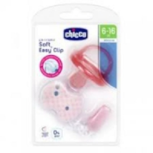 Prenatal  CHICCO CHUPETE PHYSIO SOFT SILICONA 6-16M + CLIP EASY ROSA