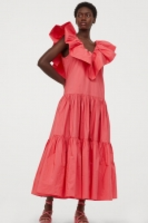 Vestido de tafetán con volante 49.99 €