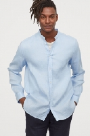 Camisa de lino con cuello mao 32.99 €