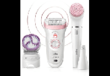 MediaMarkt  Depiladora - Braun Silk-épil 9 9-975 y cepillo facial, Wet &