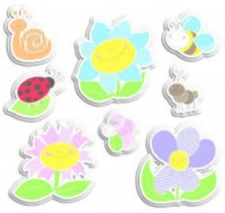 Prenatal  SET 8 PIEZAS ADHESIVAS ESPUMA 3D SMILING FLOWERS