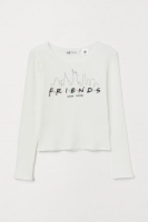 HM  Camiseta de canalé con motivo