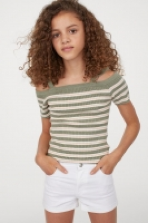 HM  Top de canalé hombros cut-out