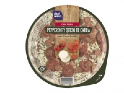 Pizza fresca con pepperoni y queso de cabra 375.00 €