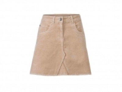 Lidl  Falda corta de pana beige mujer