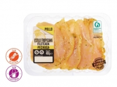 Pechuga de pollo fileteada al estilo tropical 400.00 €
