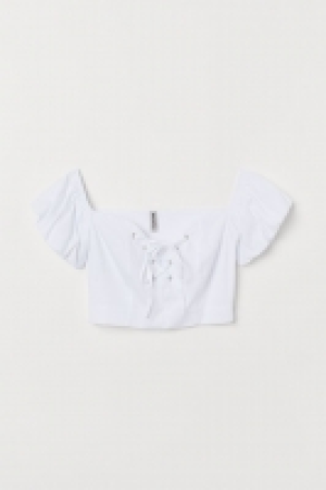 HM  Blusa off-shoulder con lazada