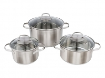 Set de 3 ollas de acero inoxidable 44.99 €