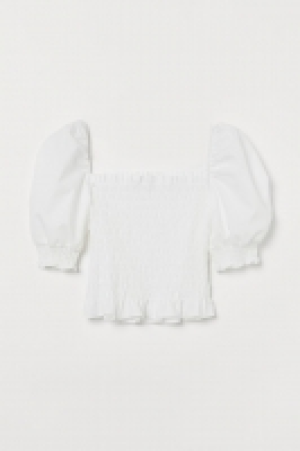 HM  Blusa fruncida de manga corta