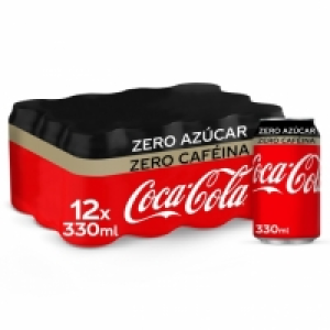 Carrefour  Coca Cola zero azúcar zero cafeína pack 12 latas 33 cl.